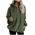 Dtydtpe Shacket Jacket Women Hooded Sweatshirt Coat Winter Warm Wool Zipper Pockets Cotton Coat Outwear Womens Long Sleeve Tops Winter Coats for Women