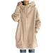 Dtydtpe Clearance Sales Shacket Jacket Women Solid Color Cause Streetwear Sweater Zipper Hooded Sweatshirt Coat Womens Long Sleeve Tops Winter Coats for Women