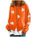 Wendunide 2024 Clearance Sales Cardigan for Women Women s Knitwear Single- Love Sweater Women s Cardigan Womens Cardigan Orange XL