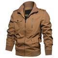 iOPQO winter coats for men Men s Autumn Winter Military Clothing Zipper Pocket Loose Breathable Coat Men s Casual Jackets Khaki 6XL