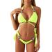 Sports Bra Bathing Suit Top WomenSwimsuit with Shorts 3 Piece Underwire TopWomenPure Color Straps Swimsuit Bikini Tops with Shorts Short Sleeve Bikini Set WomenSwim Shorts Long Length