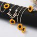 Naierhg 5Pcs/Set Sunflower Pendant Necklace Stud Earrings Ring Bracelet Jewelry