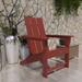 CASAINC HDPE Folding Outdoor Adirondack Chair, Wood in Red | 37.8 H x 30.7 W x 33.4 D in | Wayfair CA8103RC