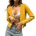 iOPQO Cardigan For Women Cardigan Sweaters For Women Womens Vintage Shawl Collar Cardigan Ribbed Trim Button Down Knit Sweater Going Out Tops For Women Womens Tops Coats For Women Yellow XL