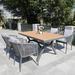 Bayou Breeze Allegretto Rectangular 4 - Person 62.99" Long Outdoor Dining Set w/ Cushions Wood in Brown/Gray | 62.99 W x 35.43 D in | Wayfair