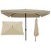 Arlmont & Co. Scottie 10 x 6.5ft Rectangular Patio Umbrella Outdoor Market Umbrellas w/ Crank & Push Button Tilt, | Wayfair