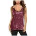Dtydtpe 2024 Clearance Sales Tank Top for Women V Neck Spaghetti Straps Sequin Solid Tank Tops Camisole Vest Womens Tops