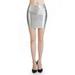 PIKADINGNIS Sexy Bodycon Laser Mini Skirt Women Gold Silver High Waist Slim Pencil Skirts Woman Party Club PU Leather Short Skirts