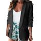 iOPQO cardigan for women Women Classic Blazer Jackets Business Casual Boyfriend Fashion Plus Size Lightweight Work Blazer Jacket Women s Blazers Black L