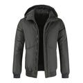 Aayomet Mens Winter Coats Men s Hooded Winter Coats Water Resistant Warm Thicken Insulated Full Zip Windproof Jackets with Pockets Black L