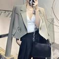 PIKADINGNIS Korean Style Cropped Blazer Women Streetwear Temperament Long Sleeve Blazers Coats Woman Chic Office Suit Short Coat