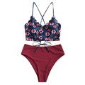 Ladies Swim Wear 1 Piece Swimsuits for Women Skirt Suit Set for Women Floral Swimsuit Beachwear Women Crisscross Guard Women plus Size Short Sleeve Loose Fit Women S Swim Shorts Top Swim Top