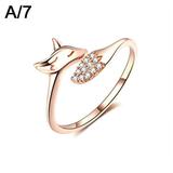 Msugar Fox Animal Shaped Rose Gold Rings for Women Lovely Rose Gold Fox Ring Shaped Animal Ring for Her Birthday Valentine s Day Anniversary L9K5