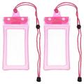 Uxcell Waterproof Mobile Phone Pouch Universal Underwater Phone Case Bag Pink 2 Pack