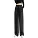 XINSHIDE Women Pants With Pocket Solid Color High Waist Full Leisure Straight-Leg Pants Women Pants Casual