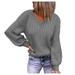 Dtydtpe Sweaters for Women Autumn New Casual Loose Solid Color Pullover Long-Sleeved Sweater Womens Long Sleeve Tops Womens Sweaters