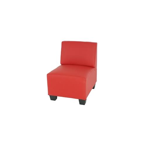 Modular Sessel ohne Armlehnen, Mittelteil Lyon, Kunstleder ~ rot