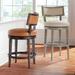 Hunter Swivel Bar & Counter Stool - 30" Bar Height, Stone Gray/ Gray Leather Bar Stool - Frontgate