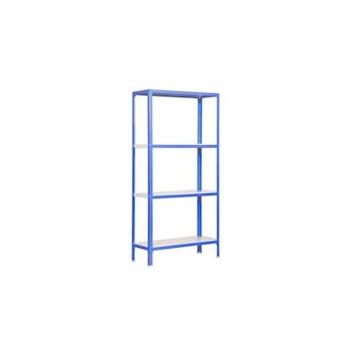 Proregal Wohnregal Living Koala Metal mit 4 Fachböden | HxBxT 160x100x30cm | Fachlast 150kg | Blau/Weiß | Homeregal Zimmerregal Küchenregal Regal Image