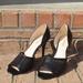 Nine West Shoes | Nine West Black Peep Toe 3.5" Heels With Cut Out Detailing | Color: Black | Size: 8.5