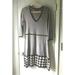 Nine West Dresses | Nine West Casual 3/4 Sleeve V-Neck Sweater Dress M Black White Houndstooth | Color: Black/White | Size: M