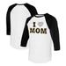 Women's Tiny Turnip White/Black Pittsburgh Pirates I Love Mom 3/4-Sleeve Raglan T-Shirt