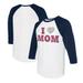 Women's Tiny Turnip White/Navy Washington Nationals I Love Mom 3/4-Sleeve Raglan T-Shirt