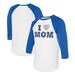 Women's Tiny Turnip White/Royal Texas Rangers I Love Mom 3/4-Sleeve Raglan T-Shirt