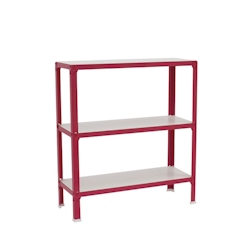 Proregal Wohnregal Living Koala Wood mit 3 Fachböden | HxBxT 90x100x30cm | Fachlast 150kg | Rosa/Weiß | Homeregal Zimmerregal Küchenregal Regal Image