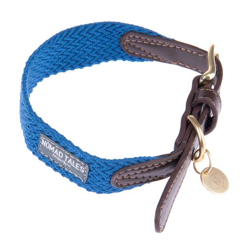 Nomad Tales Bloom Halsband, Sapphire XS: 30 - 36 cm Halsumfang, B 25 mm Hund