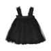 Scyoekwg Toddler Girls Dresses Clearance Baby Girls Layered Butterfly Tulle Dresses Toddler Sleeveless Princess Dress Black 12-24 Months