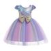 Taqqpue Toddler Girls Net Yarn Sequins Bowknot Dress Birthday Party Gown Kids Formal Princess Dresses Pageants Wedding Formal Dance Evening Maxi Gown Princess Dress