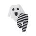 3Pcs Halloween Baby Boys Girls Romper Outfit Long Sleeve Jumpsuit Striped Long Pants and Hat Infant Clothes Set