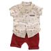 Gentleman Kids Outfits Boys Toddler Tops Baby Cartoon Shorts Floral Set Shirt Boys Outfits&Set Size 80-110XL