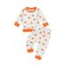 xkwyshop Newborn Baby Boys Girls Halloween Outfits Pumpkin Romper Kids Tops Pants Set Infant Matching Tops and Pants 3-4 Years