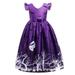 Penkiiy Kids Child Girls Cartoon Printing Pageant Gown Party Princess Dress Toddler Girls Clothes 11-12 Years White On Sale