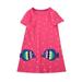 TAIAOJING Toddler Girls Dress Girls Embroidered Dress Summer Round Neck Cotton Skirt Skirt Kissing Fish Embroidered Print Girls Princess Dresses