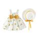 Sleeveless Princess Dresses Hat Baby Girls Outfits Dot Kids Toddler Bow Girls Outfits&Set Size 3 Months-24 Months