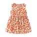 Scyoekwg Kids Girls Dresses Clearance Summer Toddler Baby Girls Sleeveless Dress Graphic Print Children s Clothing Orange 4-5 Years