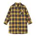 ZHAGHMIN Size 5T Girls Clothes Girls Toddler Plaid Pleated Mini Dress Button Down Plaid Flannel Shirts Long Sleeve Casual Dress Girl Long Sleeve Tunic Shirt Little Girl Little Girls Clothes Size 2T