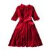 Penkiiy Toddler Girls Lace Princess Dress Round Neck Bow Lacing Hollow Embroidery Children s Dress Tutu Dresses for Toddler Girls 4-5 Years Red 2023 Summer Deal