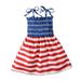 Ausyst Summer Dresses Girls Dresses Kids Baby Girls Dress Beach Dresses Casual Sleeveless American Flag Princess Sundress Summer Dress Clearance