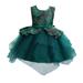 Penkiiy Toddler Kids Baby Girls Floral Lace Ball Gown Princess Dress Party Dress Clothes Toddler Girls Clothes 0-1 Years Green On Sale