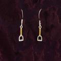 Stirrup Earrings 18ct Gold On Sterling Silver, Silver