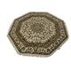 Cream 6x6 Oriental Octagon Geometric Floral Kashan Rug | Natural Wool 5'11x5'11 Area Hand Made Home Decor Furnishings
