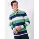 Crew Clothing Stripe Rugby Top, Mid Green