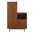 Armoire vintage 1 porte battante 2 tiroirs marron