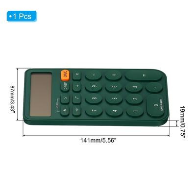 Dual Function Timer Calculator with 8 Digit LCD Display Battery Powered - Green