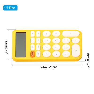 12 Digit LCD Display Small Desk Basic Calculator Battery Powered White