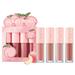 GWAABD Hydrating Lipstick Velvet Lip Glaze Set Non Fading Non Stick Cup Fruit Makeup Lip Gloss Four Mini Sets Non Stick Cup Fruit Set Lip Gloss Easy to Color Liquid Lipstick Long Lasting Lipstick